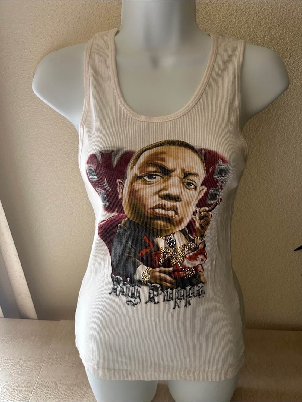 White Big Pappa Graphic Tank Top - Unbranded